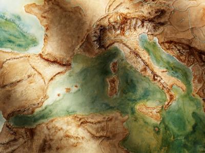 MUSEO TATTILE BORGES, carta geografica dell'Italia tattile