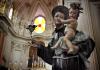 San Francesco con Gesù bambino, statua lignea policroma
